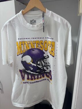 NFL White Tee with Purple and Gold Graphics